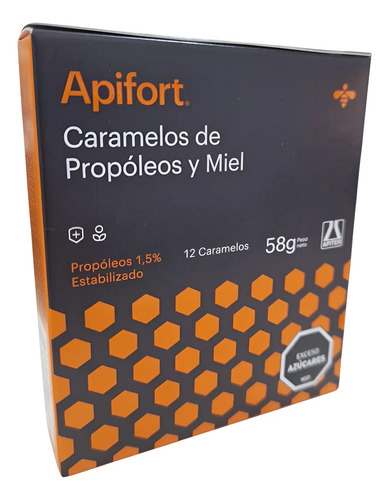 Caramelos Apifort Propóleo Y Miel Tradicional 12 Unidades