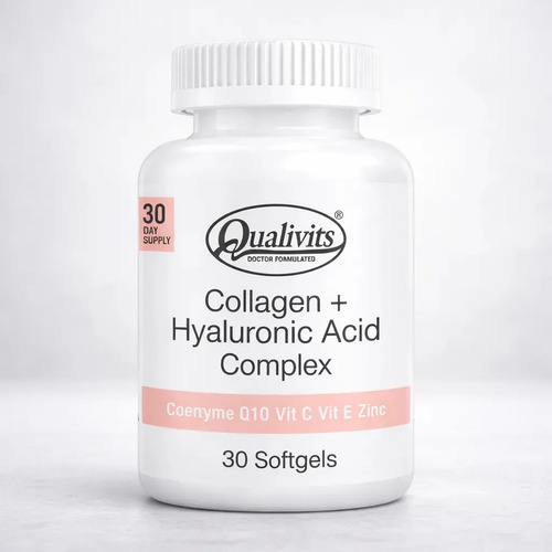 Suplemento Colágeno Hidrolizado Marino Ácido Hialurónico Qualivits 30 Cápsulas Natural - Imagen 5