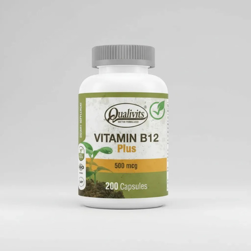Vitamina B12 Plus Qualivits 500mcg X 200 Cápsulas Natural - Imagen 3