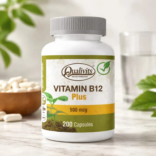 Vitamina B12 Plus Qualivits 500mcg X 200 Cápsulas Natural - Imagen 4