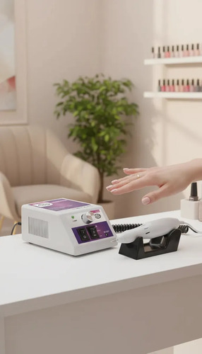 Torno Para Uñas Profesional GNP 25000 RPM. Color Blanco. Manicuría Pedicuría Control De Velocidad Reversa Incluye Fresas Lijas Porta Lápiz 220V Garantía Oficial - Imagen 8
