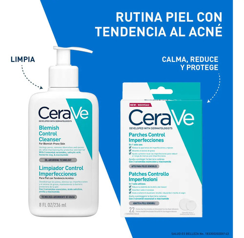 Cerave Parches Control Imperfeccion 22p Piel Tendencia Acné Todo Tipo De Piel Día/noche - Imagen 7