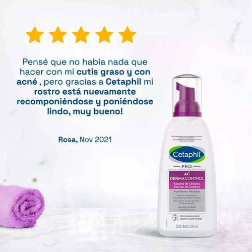 Cetaphil Pro Ac Control Espuma De Limpieza Piel Grasa 236 Ml - Imagen 3