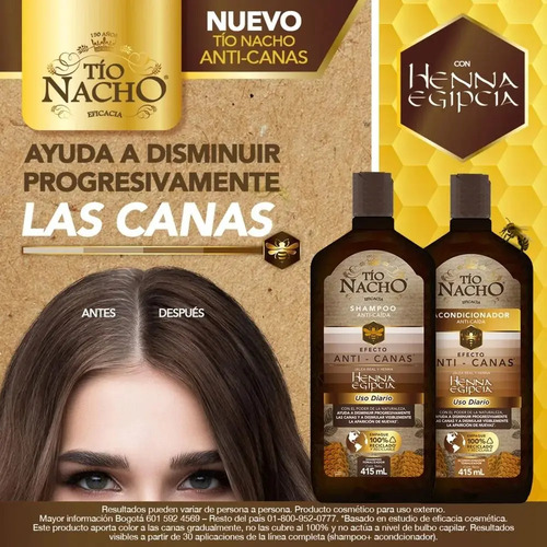 Acondicionador Tío Nacho Henna Egipcia Anti Canas Anti Caída - Imagen 2