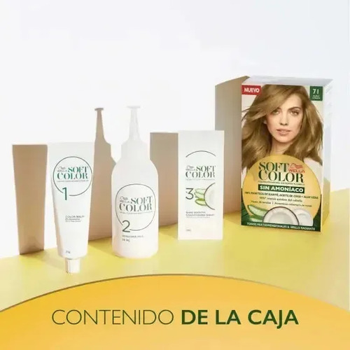 Kit Tintura Soft Sin Amoníaco Color 71 Rubio Cenizo 145g Wella - Imagen 3