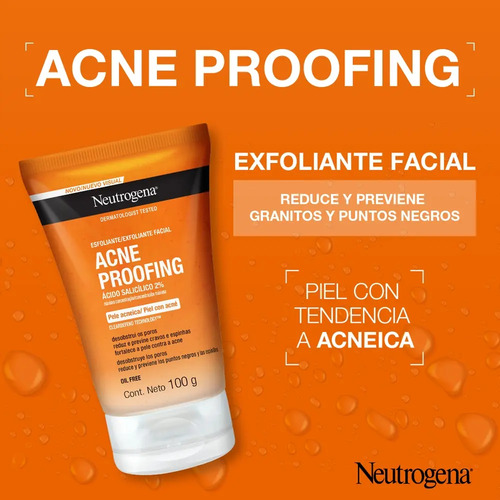 Neutrogena Acne Proofing Gel Exfoliante Reduce Granos 100ml - Imagen 2