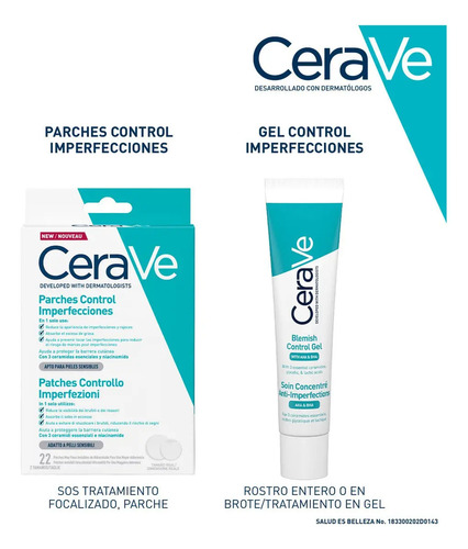 Cerave Parches Control Imperfeccion 22p Piel Tendencia Acné Todo Tipo De Piel Día/noche - Imagen 8