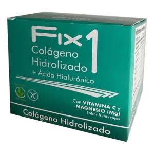 Fix1 Colágeno Hidrolizado Con Ácido Hialurónico Y Vitamina C 200g Frutos Rojos