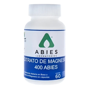 Citrato De Magnesio Abies 400mg, 60 Cápsulas Para Bienestar General Sin Sabor