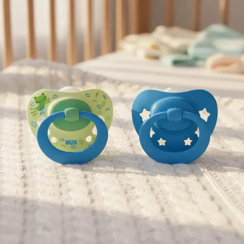 Chupetes Nuk Signature X2 Unidades Anatómico Silicona Estuch Color Verde Período De Edad 6-18 Meses - Imagen 2
