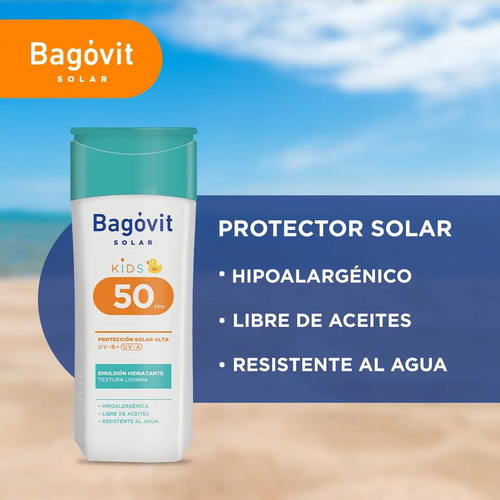 Protector Solar Bagovit Niños Emulsión Fps50 200 Ml - Imagen 3