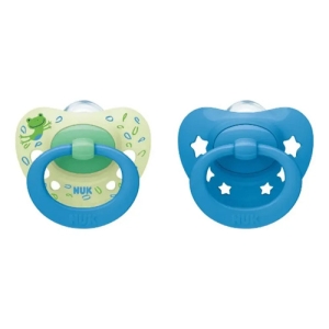Chupetes Nuk Signature X2 Unidades Anatómico Silicona Estuch Color Verde Período De Edad 6-18 Meses