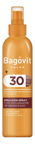 Bagovit Acelerador De Bronceado Solar Fps 30 Spray X 200 Ml - Imagen 2
