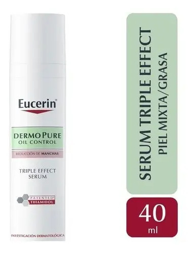 Eucerin Dermopure Oil Control Serum Triple Efecto Antibrillo Tipo De Piel Grasa 40 Ml Día/noche