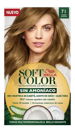 Kit Tintura Soft Sin Amoníaco Color 71 Rubio Cenizo 145g Wella