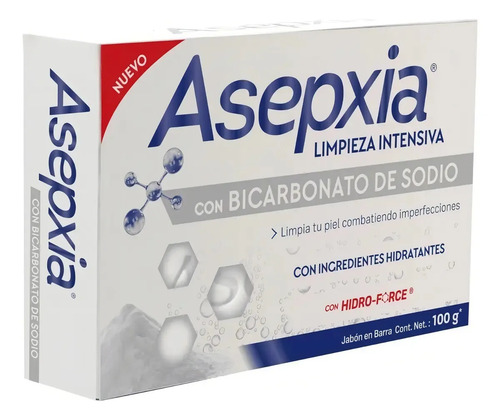 Jabón en Barra Asepxia con Bicarbonato para Piel Grasa, Hipoalergénico - Imagen 2
