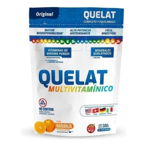 Suplemento En Polvo Framingham Pharma Quelat Multivitaminico Vitaminas Sabor Naranja En Bolsa De 300ml