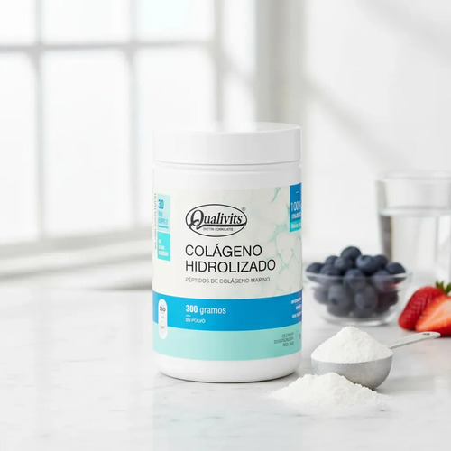 Colágeno Hidrolizado Qualivits En Polvo 300g Libre De Gluten Y Lactosa - Imagen 3