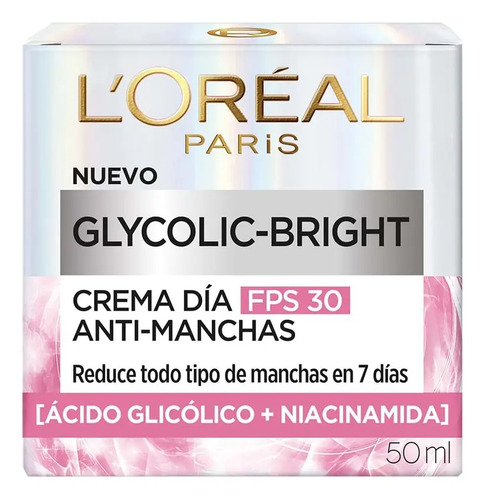 Crema Día Fps30 Anti-manchas Glycolic Bright L'oréal Paris Todo Tipo De Piel - Imagen 3