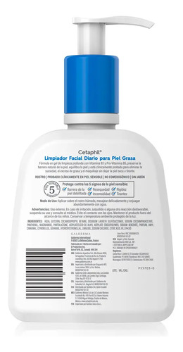 Gel Limpiador Facial Diario 236 Ml- Grasa - Día/noche Cetaphil - Imagen 7