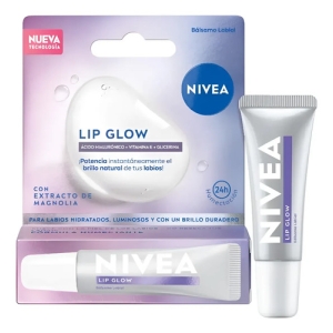 Nivea Bálsamo Labial Lip Glow Con Ácido Hialurónico 10ml Todo Tipo De Piel Día/noche