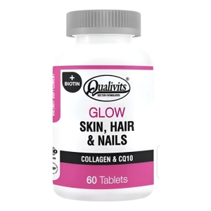 Glow Qualivits® Skin, Hair & Nails Colageno Y Q10 60 Tab. Sin Sabor
