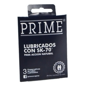 Preservativos Prime® Lubricados Con Sk - 70 X 3 Unidades