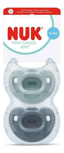 Chupete Nuk Silicona First Choice Soft 0-6 Meses X2 Verde/azul 0-6 Meses - Imagen 2