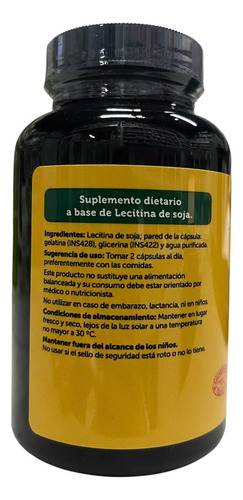 Natural Life Soy Lecithin Lecitina De Soja 1200mg Sin Sabor - Imagen 2