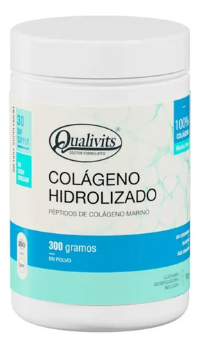 Colágeno Hidrolizado Qualivits En Polvo 300g Libre De Gluten Y Lactosa