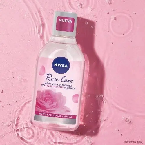 Agua Micelar Bifásica Nivea Rose Care Para Todo Tipo De Piel 400 Ml - Imagen 2