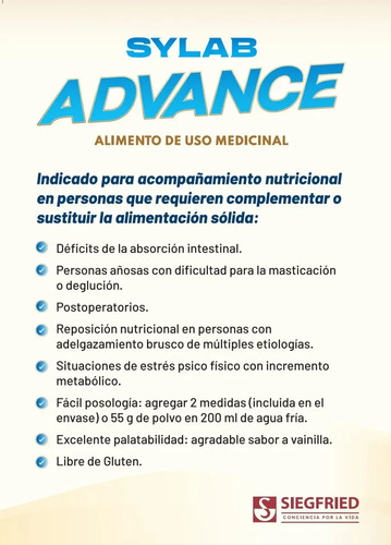 Sylab Advance Complemento Nutritivo Vainilla Lata 400gr Vainilla - Imagen 2