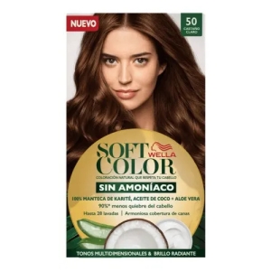 Tinta Wella Soft Color 50 Castaño Claro Sin Amoníaco Para Cabello