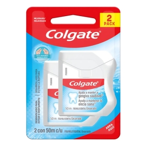 Hilo Dental Colgate Nylon 50m X2 Unidades