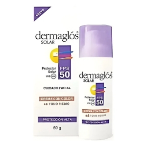 Dermaglos Solar Factor 50 Facial 50gr Crema Color Medio