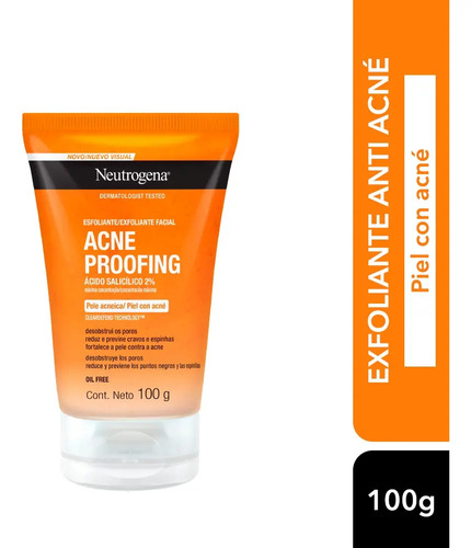 Neutrogena Acne Proofing Gel Exfoliante Reduce Granos 100ml Acneica Día/noche