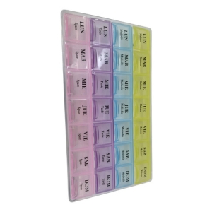 Pastillero Semanal 4 Tomas Diarias Farmacia Sangar Multicolor