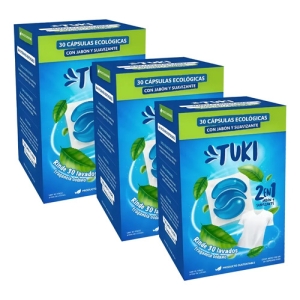Tuki 2 En 1  Cápsula  Jabón + Suavizante X30 Unidades -