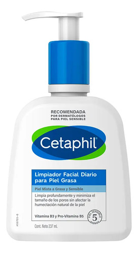Gel Limpiador Facial Diario 236 Ml- Grasa - Día/noche Cetaphil