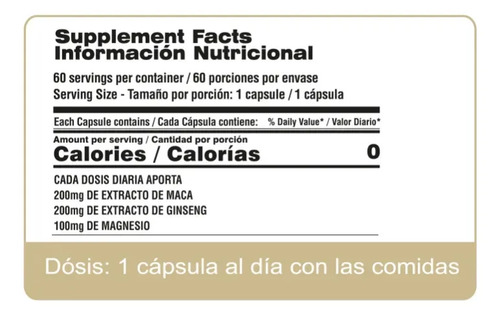 Max Maca Con Ginseng Qualivits® + Magnesio X 60 Tabletas Sabor Natural - Imagen 2