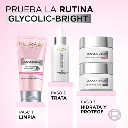 Crema Día Fps30 Anti-manchas Glycolic Bright L'oréal Paris Todo Tipo De Piel - Imagen 10