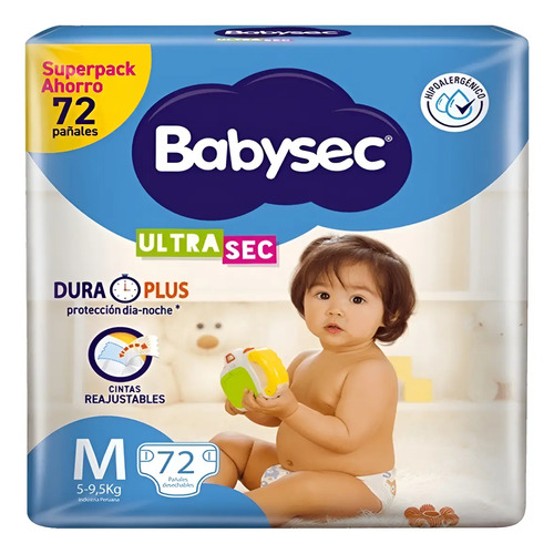 Baby Sec Ultra Pañales Talle M X 72 Unidades Grande (g) Sin Género
