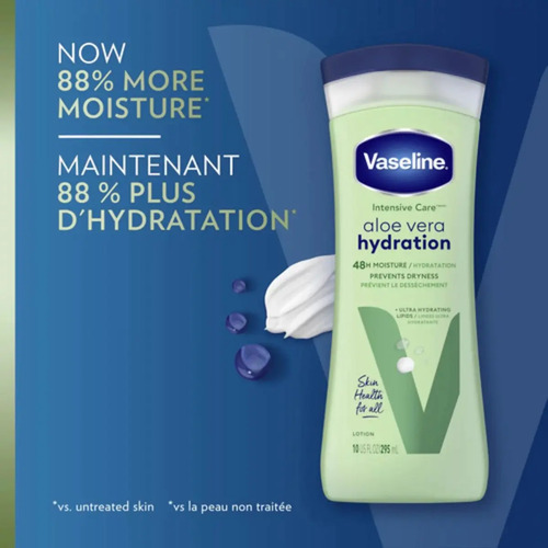 Vaseline Crema Hidratante Aloe Vera Intensive Care 295ml - Imagen 5