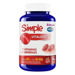 Suplemento Dietario Simple Vitalidad X 60 Gomas Frutilla