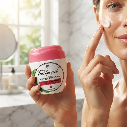Crema Facial Teatrical Antiarrugas Células Madre Té Verde 10 Todo Tipo De Piel Día/noche - Imagen 2