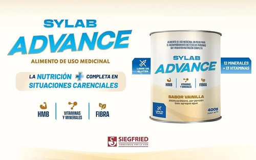 Sylab Advance 400 Grs Suplemento Alimenticio Fibra Vitaminas Vainilla - Imagen 3