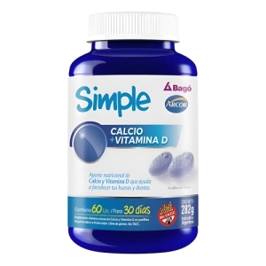 Suplemento Dietario Simple Calcio + Vitamina D X 60 Unidades Frutos Rojos