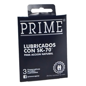 Preservativos Prime® Lubricados Con Sk - 70 X 3 Unidades