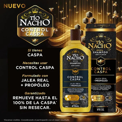 Shampoo Tío Nacho Control Caspa Anti Caida 415 Ml - Imagen 3