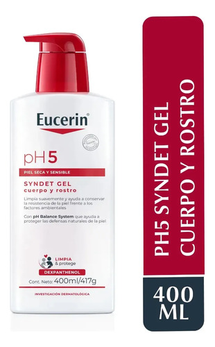 Jabon Gel Eucerin Ph5 Syndet Cuerpo Y Rostro 400ml - Imagen 2